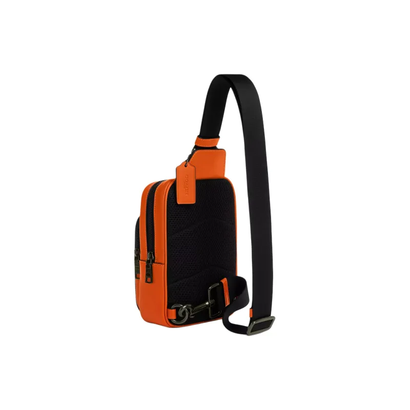 COACH RACER Coated Canvas Sling Bag Mini Men's Orange Brown & Spicy Orange-1