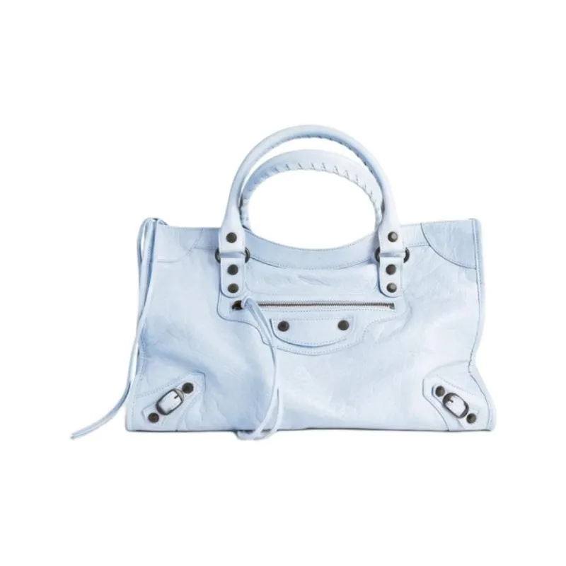 Balenciaga Le City Sheepskin Shoulder Bag, Crossbody Bag, Handbag Medium Size Women's Light Blue-0