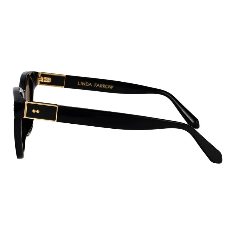 Linda Farrow Acetate Irregular Shape Sunglasses Women's Black-1