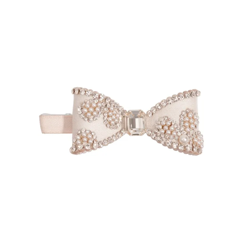 SHINE Fabric, Crystal Beads, Shell Pearl Hair Clips Women's-0