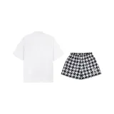 White Short-Sleeved Shirt+Black Shorts[No Matching Two-Piece Set]