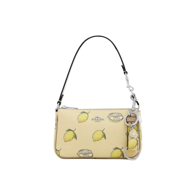 COACH Coated Canvas Bag Charm Bag Merch Mini Women's Yellow Green-1