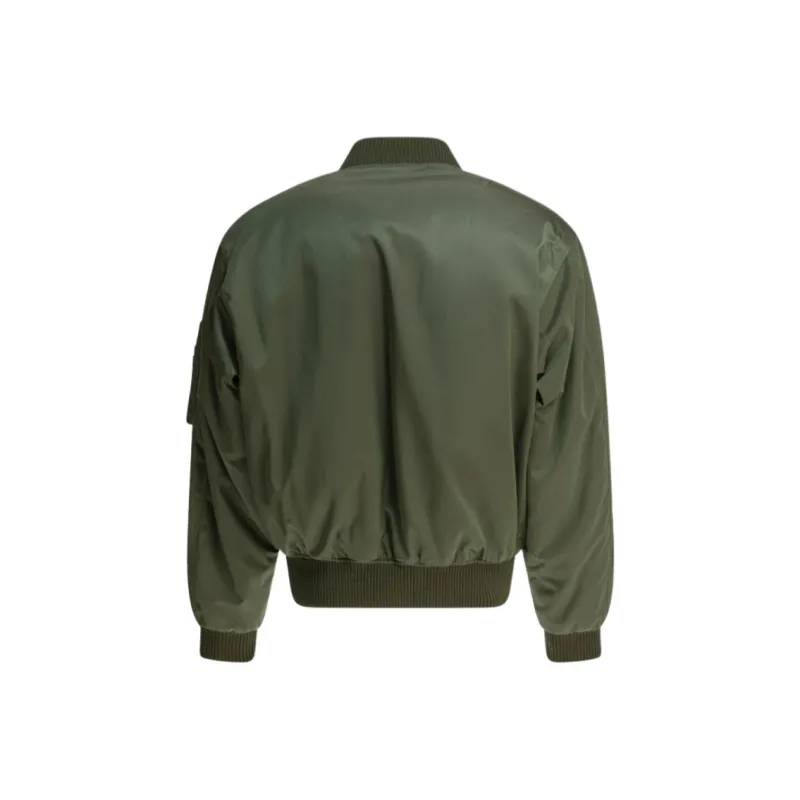 PRADA Triangle Logo Zipped Bomber Jacket-1