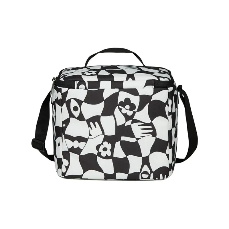 JanSport Polyester Shoulder Bag Unisex Black White-2
