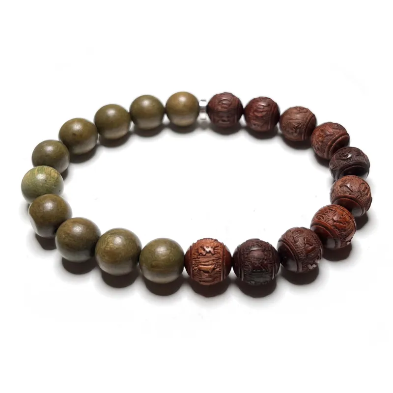 CUIJING Green Sandalwood Bracelets Unisex-1