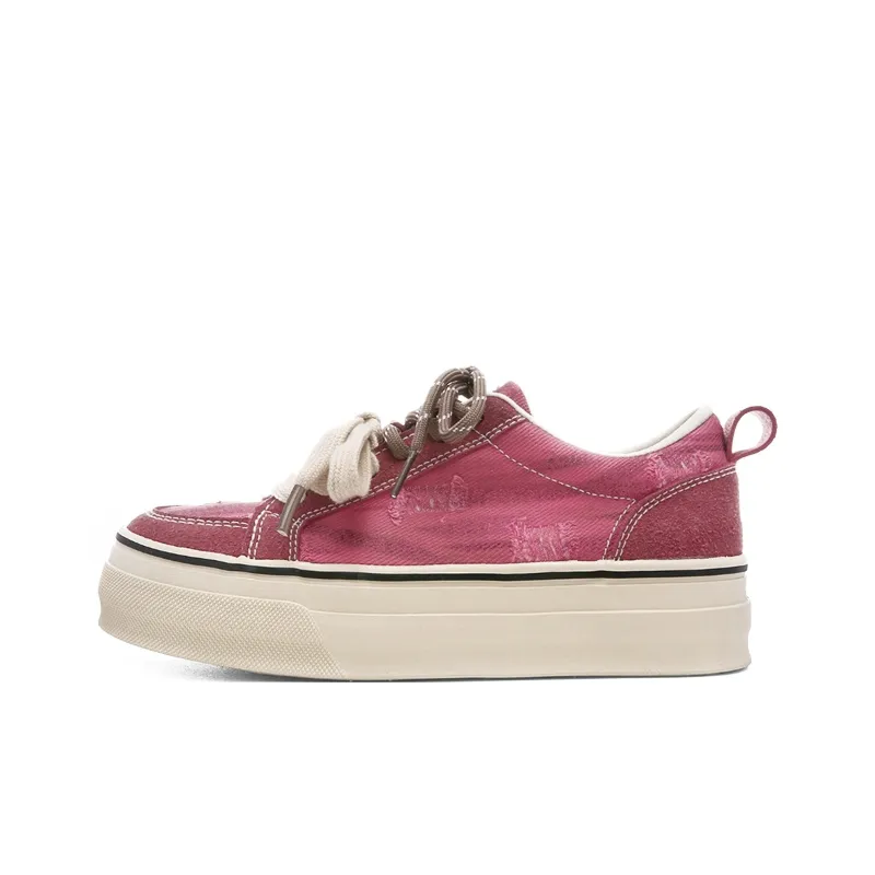 Ordifen Low Top Canvas Shoes Women's Dragon Fruit Red-0