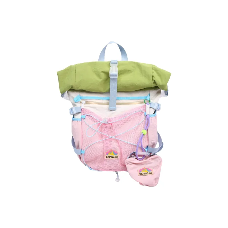 WICKBUEN Nylon Backpack Unisex Coffee/Pink/Purple-6