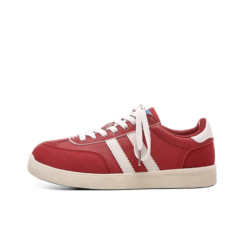 Ordifen Low Top Skateboard Shoes Women's Red-0