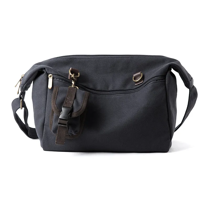 VIHUS Canvas Crossbody Bag, Shoulder Bag Regular Men's Klein Black-1