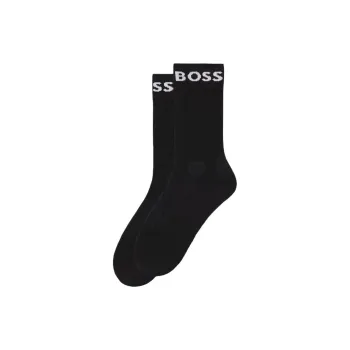 HUGO BOSS Mid Calf Socks Men's 2 Pack Black