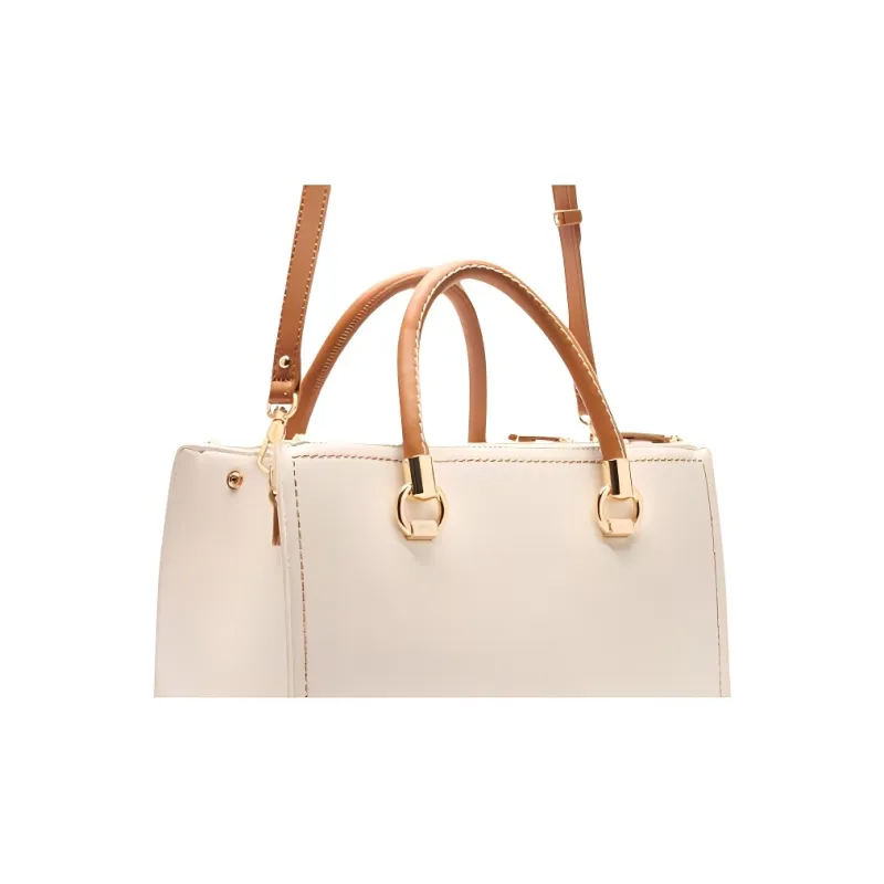 LIU·JO Polyester Shoulder Bag, Crossbody Bag, Handbag Women's Cream White & Brown-4