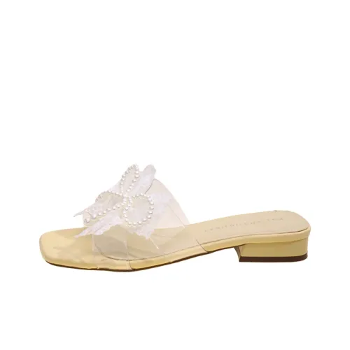 AJPAP Rubber Sole Cut Out Woven Slip Resistant Odor Resistant Abrasion Resistant Slide Slippers Women's