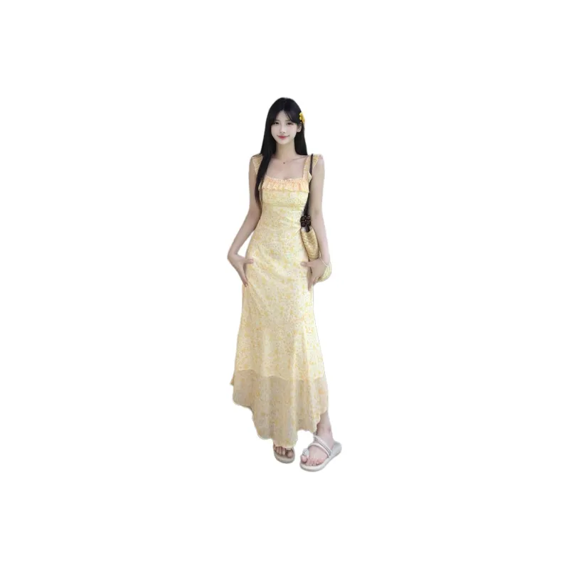 Dior Beauty Slip Dresses Women's Yellow-0