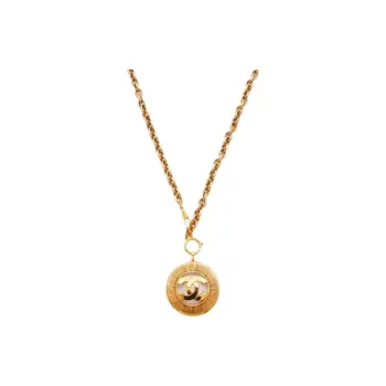 CHANEL 1980s Cc Pendant Necklace