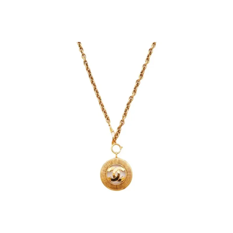 CHANEL 1980s Cc Pendant Necklace-0