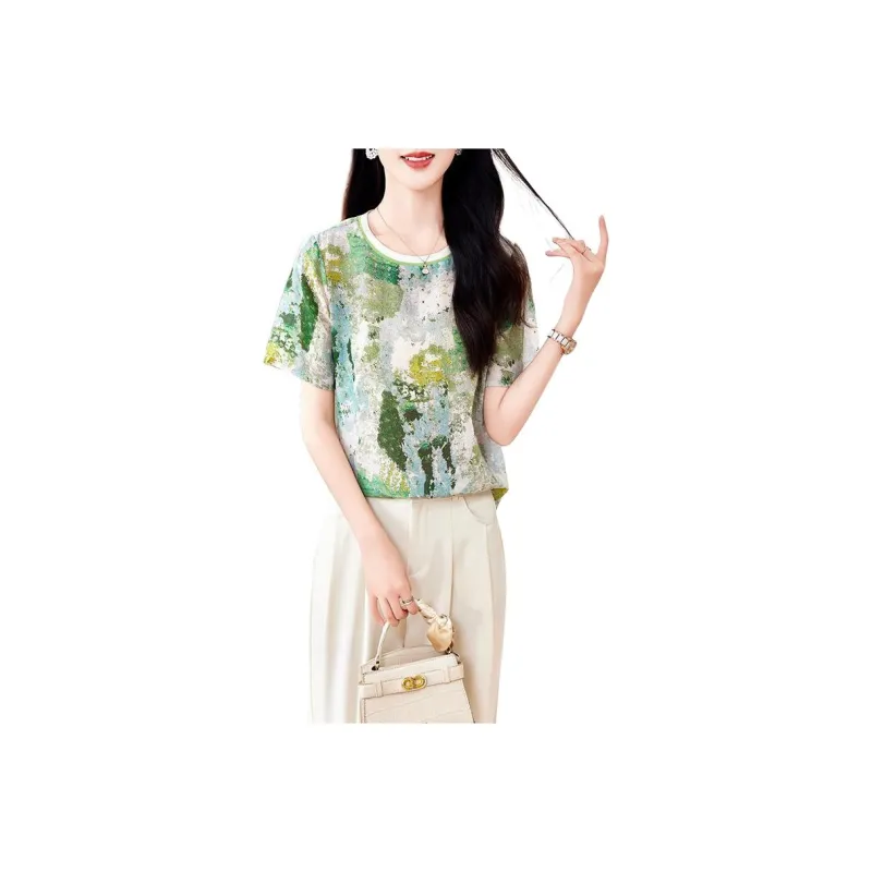 Yi Mengyuan Silk T shirt Women's-0