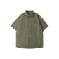 [Ice Silk Shirt]Army Green (Skier Chest Logo)