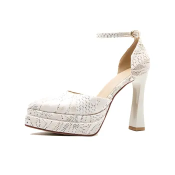 GOSO Chunky Heel High Heels 11.5CM Women's Apricot