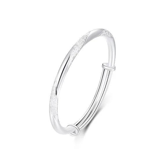 YUOFFICIAL 999 Fine Silver Bangles Unisex-0