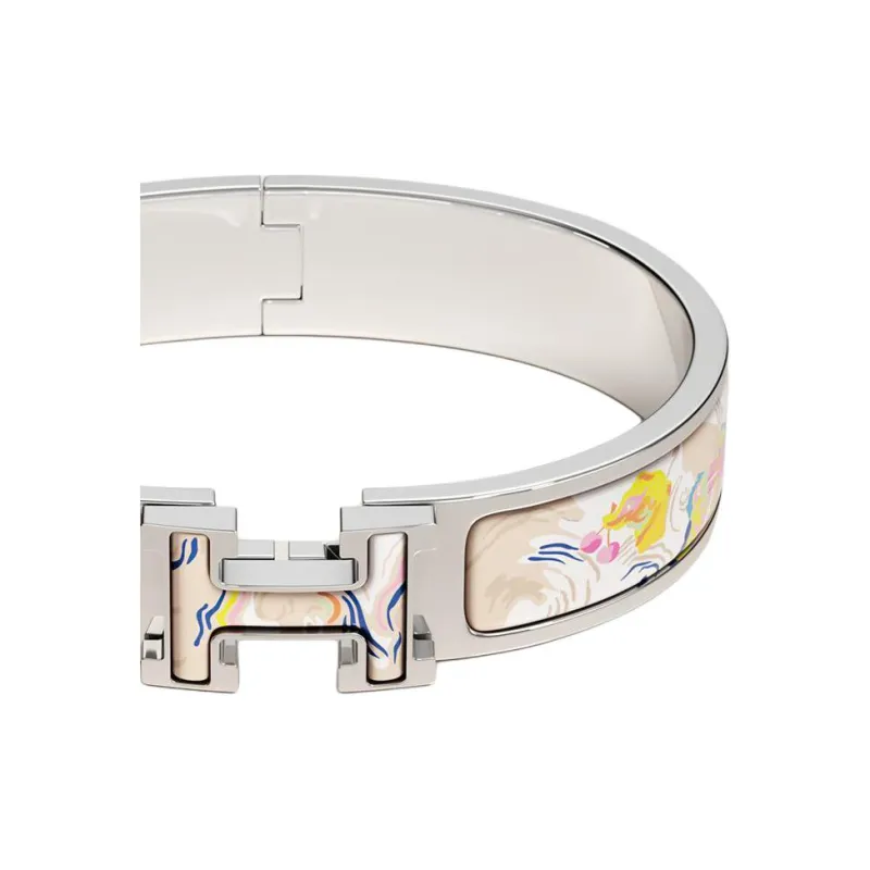 HERMES Palladium Plated Bangles Women's Silver-2