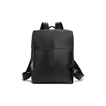 VIHUS Cow Leather With Microfiber Backpack Men's Black