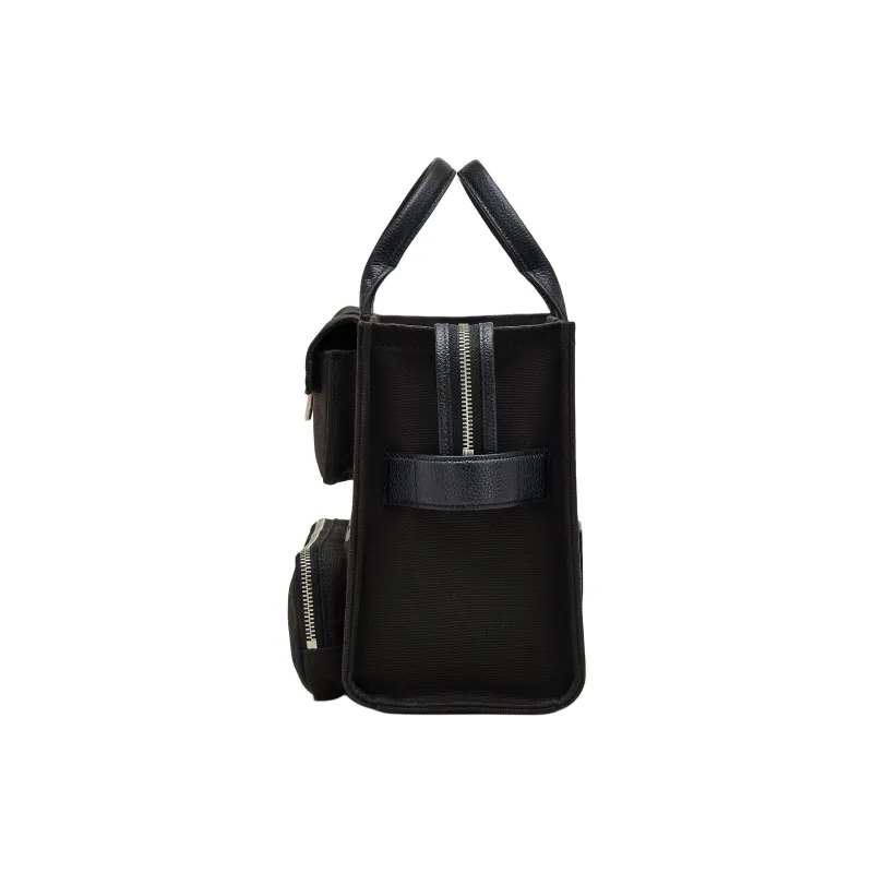 MARC JACOBS Cotton And Canvas Tote Bag, Shopping Bag, Shoulder Bag, Crossbody Bag, Handbag Medium Size Women's Black-1