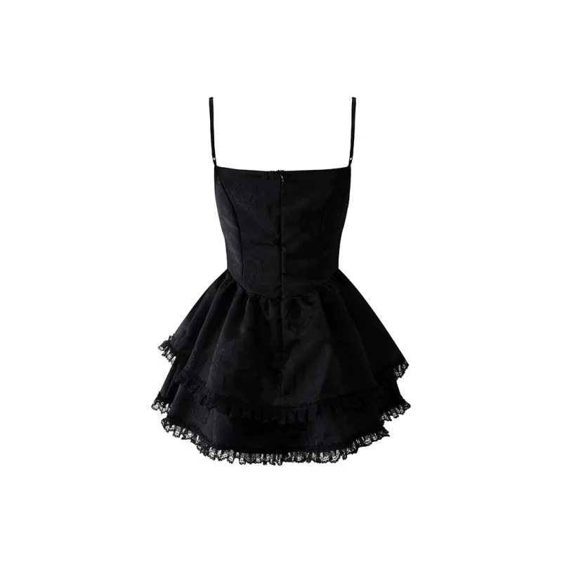 Udon House Slip Dresses Women's Black-1