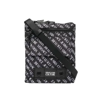 VERSACE JEANS COUTURE Polyamide Square Bag, Shoulder Bag, Crossbody Bag Regular Men's Black