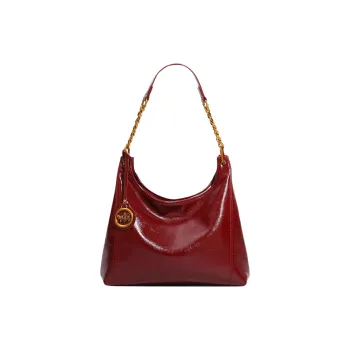 H YXIANG Microfiber Synthetic Leather Shoulder Bag Women's Burgundy