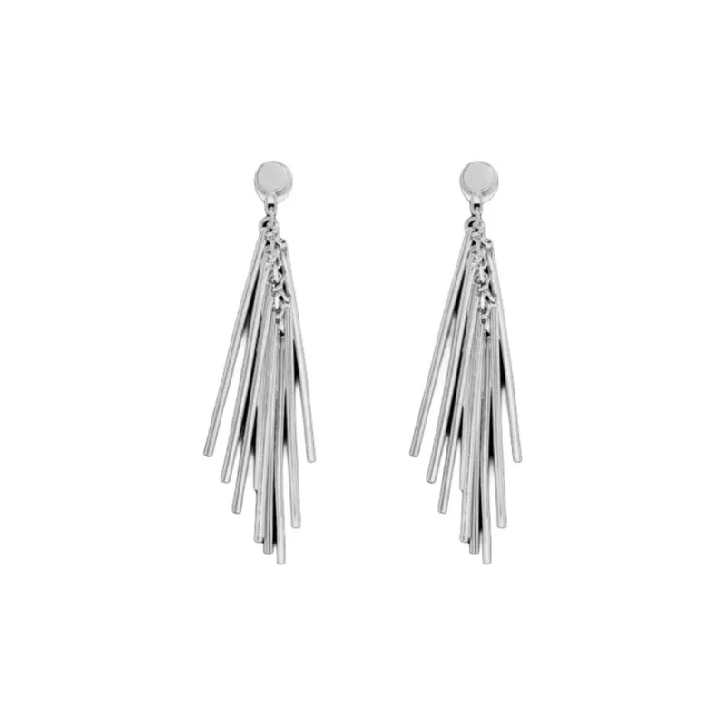 JIL SANDER Brass, Silver Plated Earrings Men's Silver-0