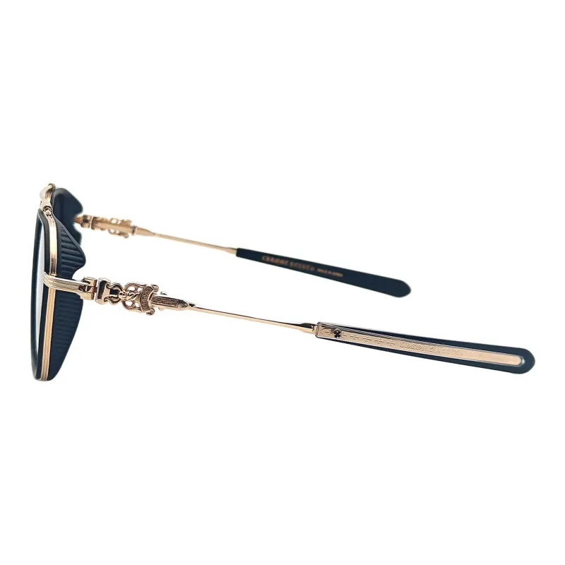 Chrome Hearts Titanium Irregular Shape Sunglasses Unisex Black-2