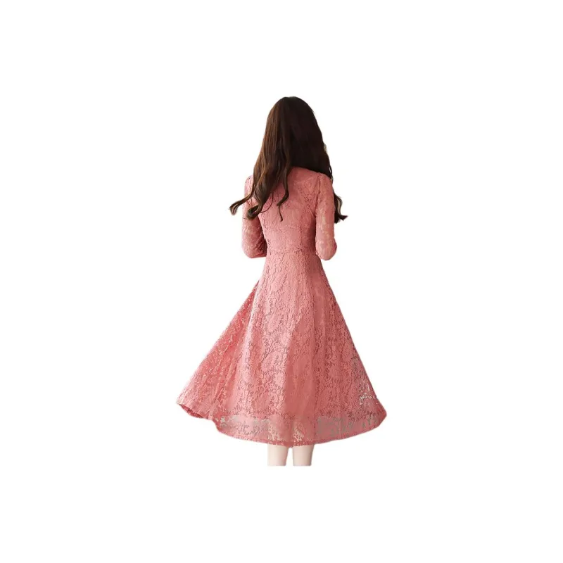 Flowers In Water Long Sleeved Dress Women's-1