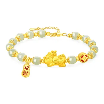 Lao Feng Xiang Bracelets Green Jade Women's