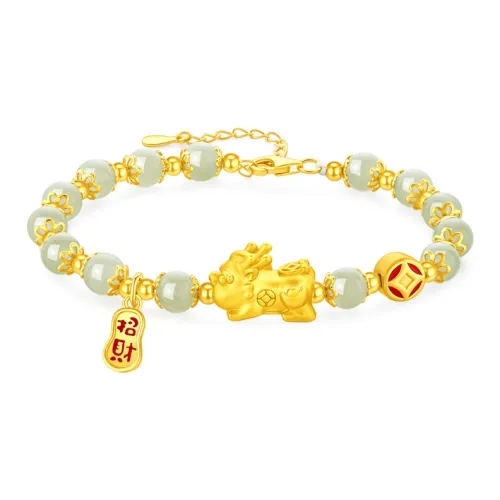 Lao Feng Xiang Bracelets Green Jade Women's