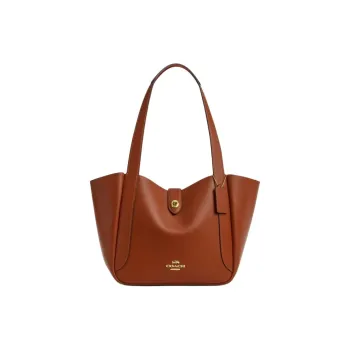 COACH Hadley Cow Leather Tote Bag, Shopping Bag, Shoulder Bag Tubas Women's Brown Yellow