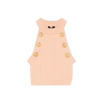 BALMAIN Halterneck Knitted Crop Top