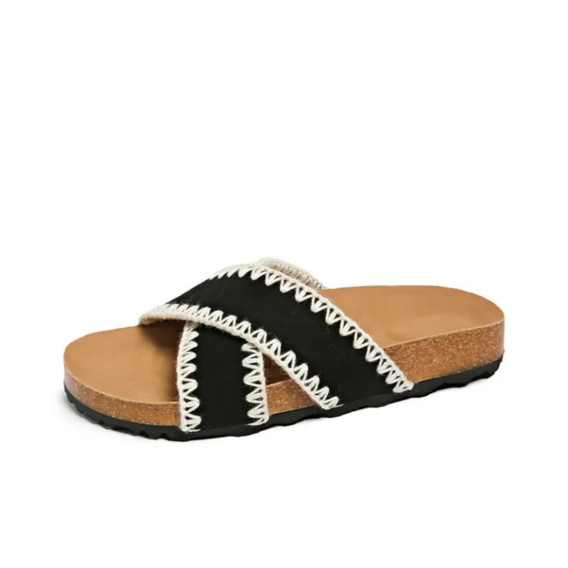 Puppytown Slip Resistant Quiet Slide Slippers Women's-4