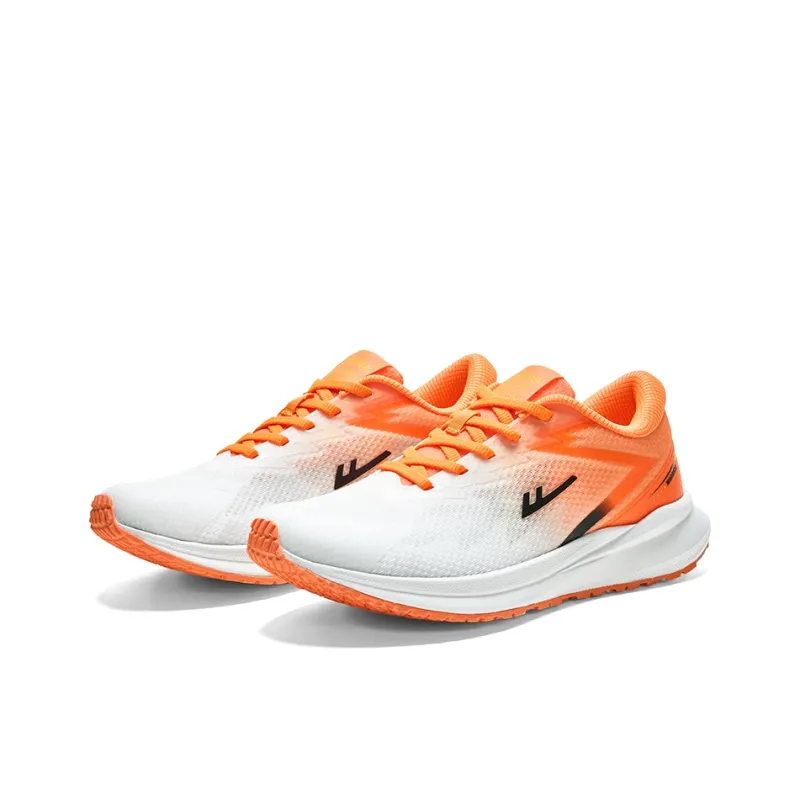 Warrior Abrasion Resistant Lightweight Rebound Low Top Casual Running Shoes Men's White Orange-1