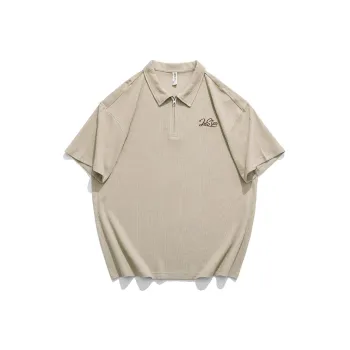 WOOD SOON Polo Shirts Unisex Khaki Gray
