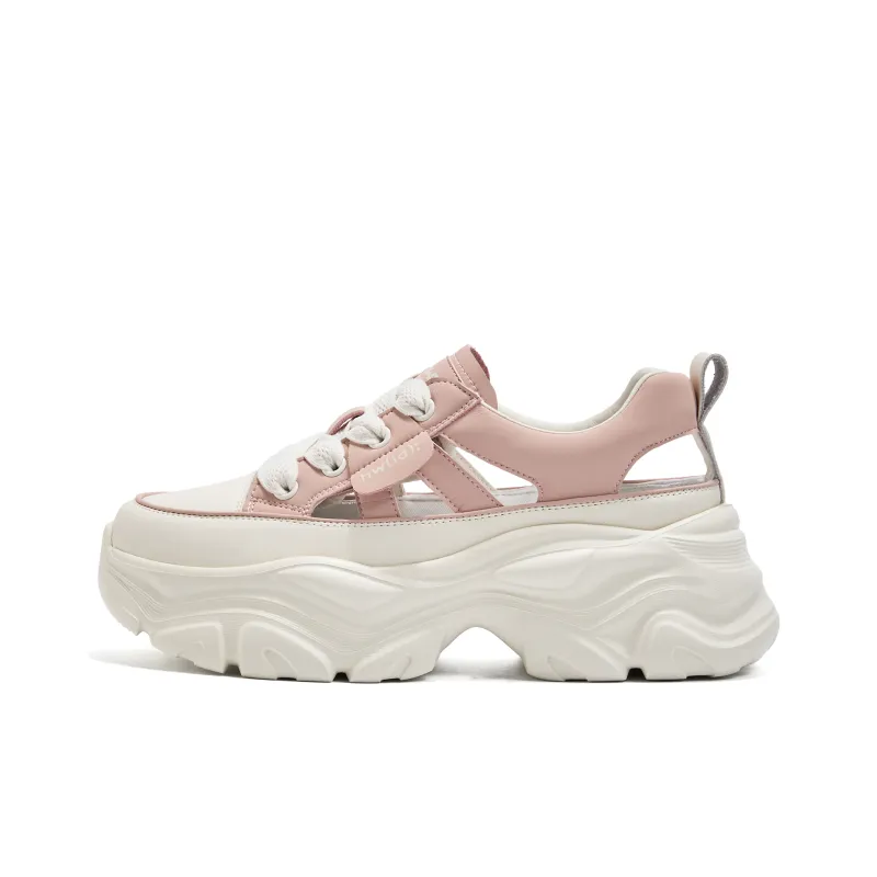 Hotwind Breathable Lightweight Height Increasing Low Top Chunky Sneakers Women's-5