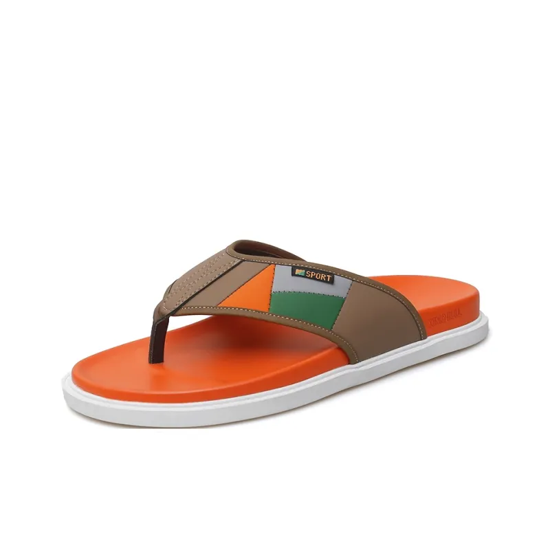 XIMO BULL Composite Sole Embroidery Quick Dry Flip Flops Men's-9