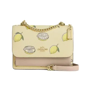 COACH Klare Coated Canvas Bag, Crossbody Bag, Shoulder Bag Mini Women's Yellow Green