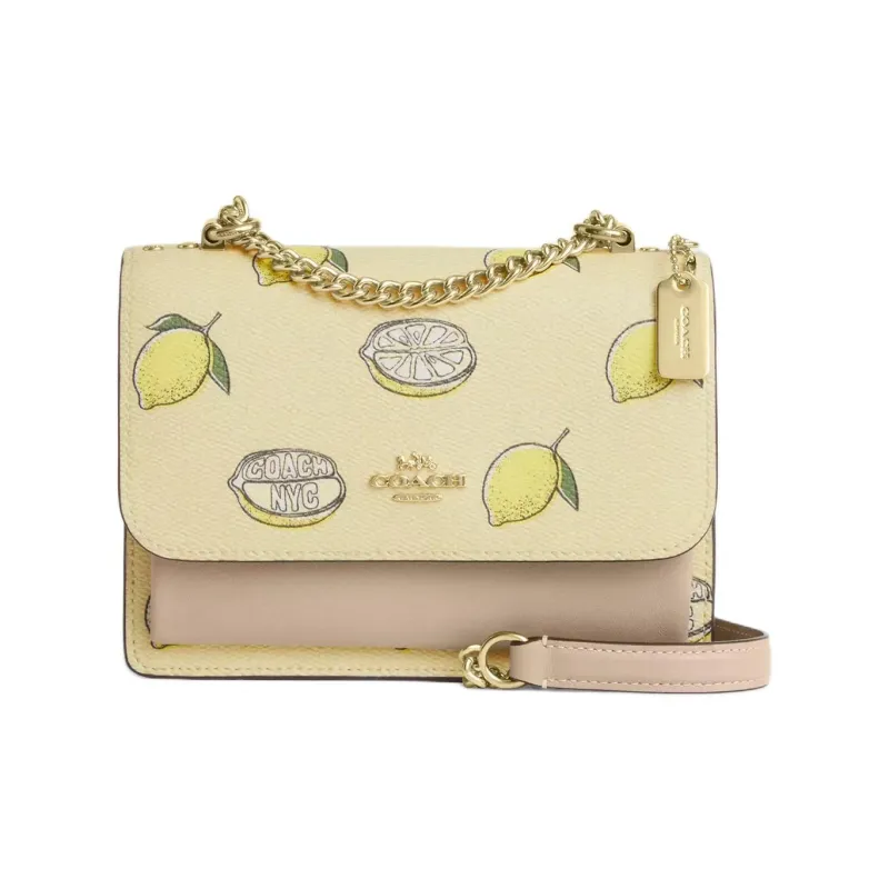 COACH Klare Coated Canvas Bag, Crossbody Bag, Shoulder Bag Mini Women's Yellow Green-0