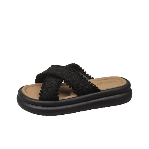 AJPAP Rubber Sole Woven Slide Slippers Women's