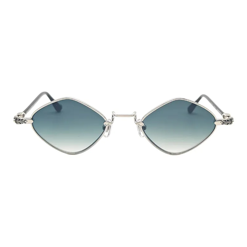 Chrome Hearts Titanium Irregular Shape Sunglasses Men's Silver-1