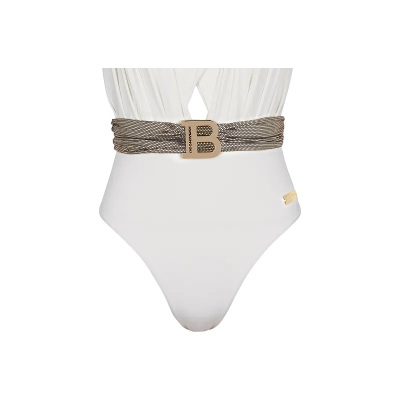BALMAIN Swimsuit With Belt One-piece Swimsuit Women's White-2