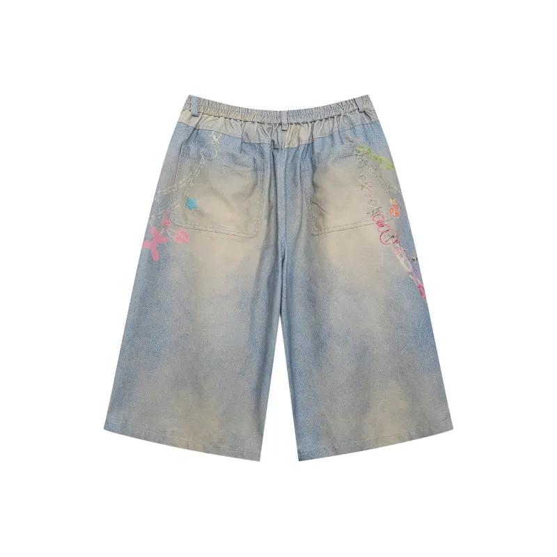 GBXM Denim Shorts Unisex Denim Blue-1