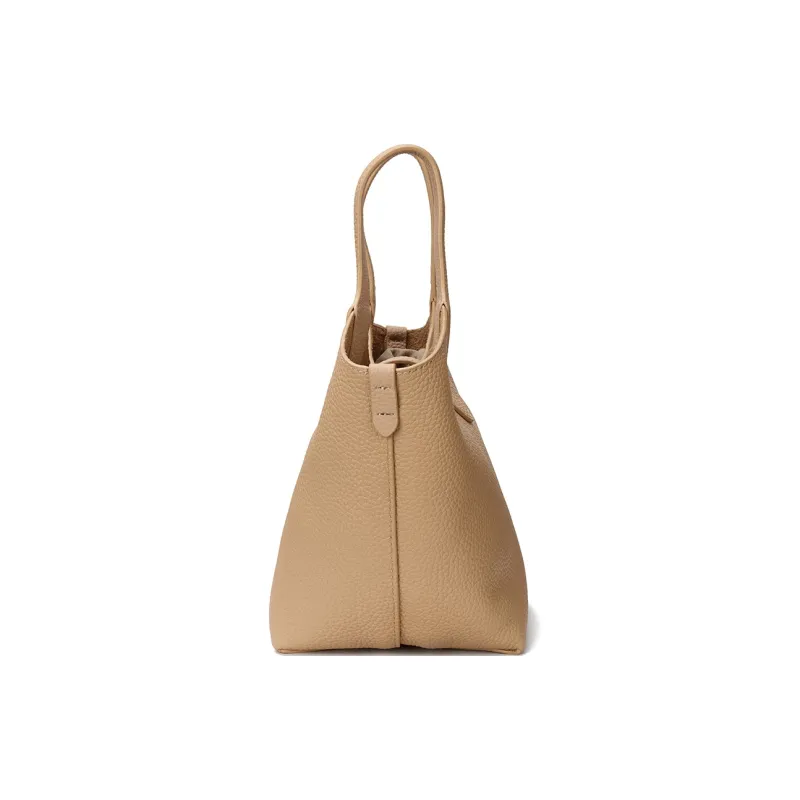 ROBERTA DI CAMERINO Cow Leather One Shoulder Handbag Women's Cream Apricot/Black-5