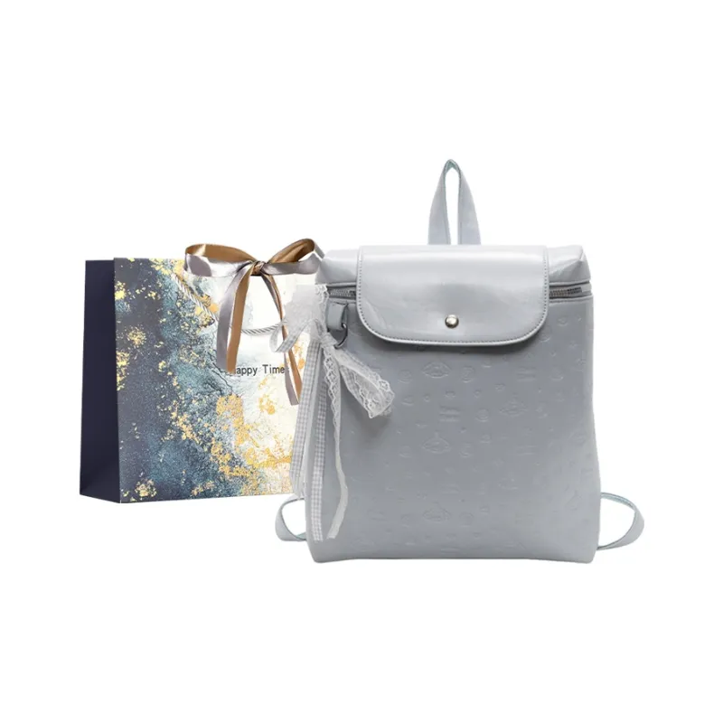 Iman's House PU Backpack Women's White/Pink/Blue/Black-8