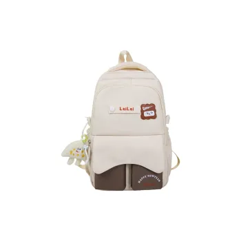 WICKBUEN Nylon Backpack Regular Unisex Ecru/Black